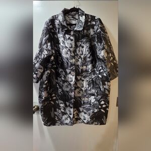 Floral Black and Silver Blazer